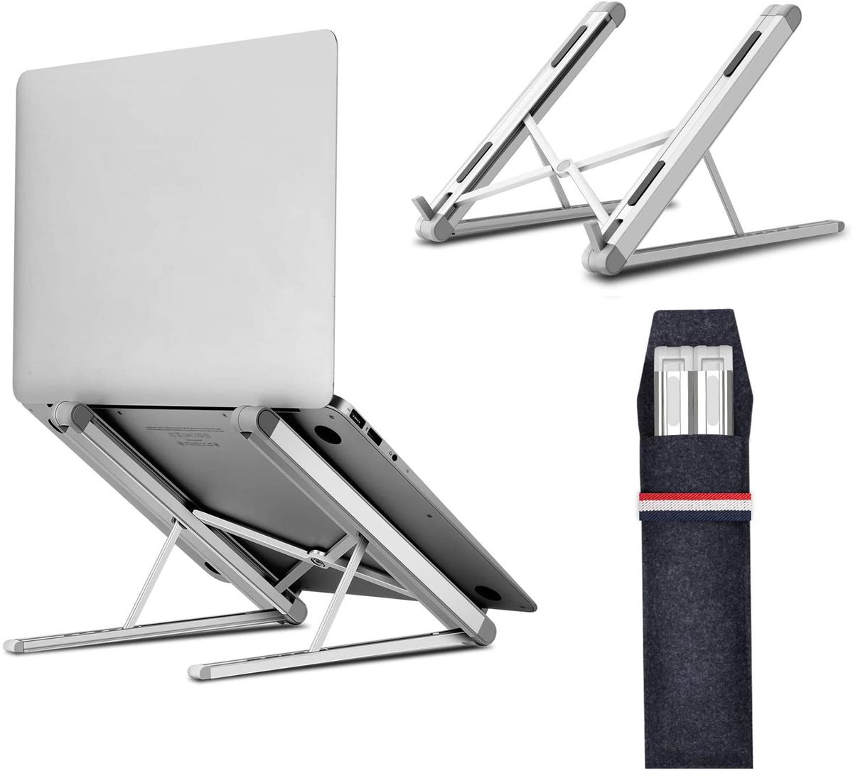 Portable Adjustable Foldable Laptop and Tablet Stand - Silver_7