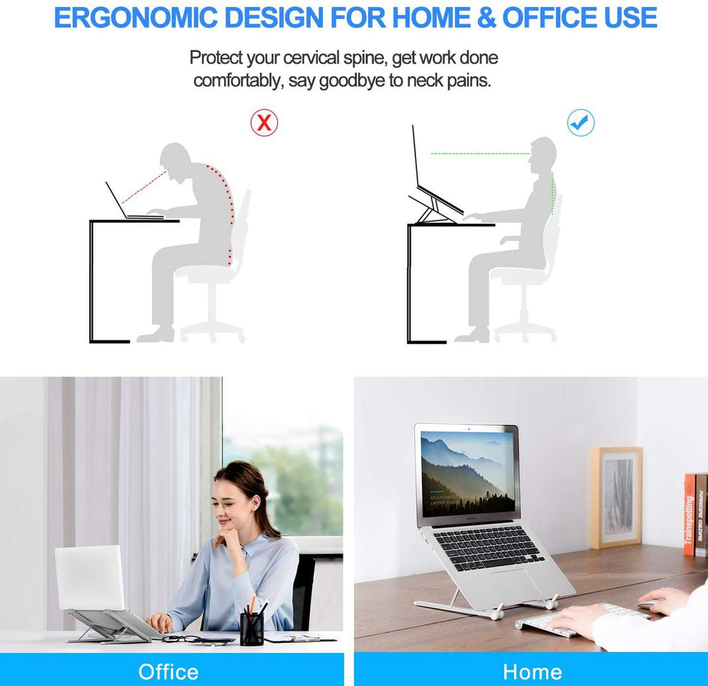 Portable Adjustable Foldable Laptop and Tablet Stand - Silver_6