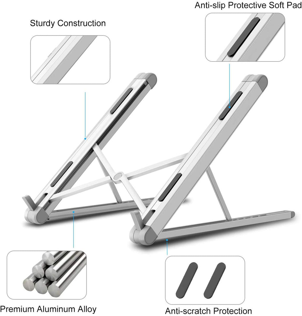 Portable Adjustable Foldable Laptop and Tablet Stand - Silver_4