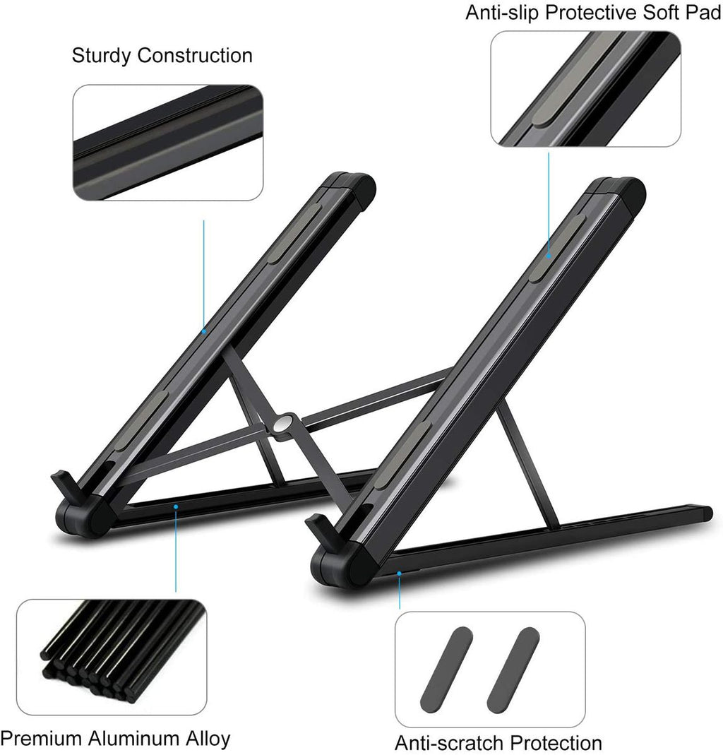 Portable Adjustable Foldable Laptop and Tablet Stand - Silver_1